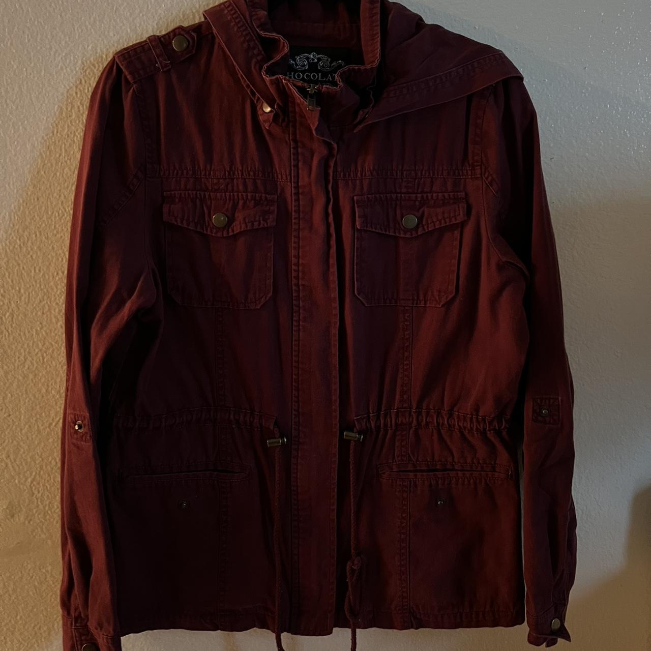 maroon utility jacket