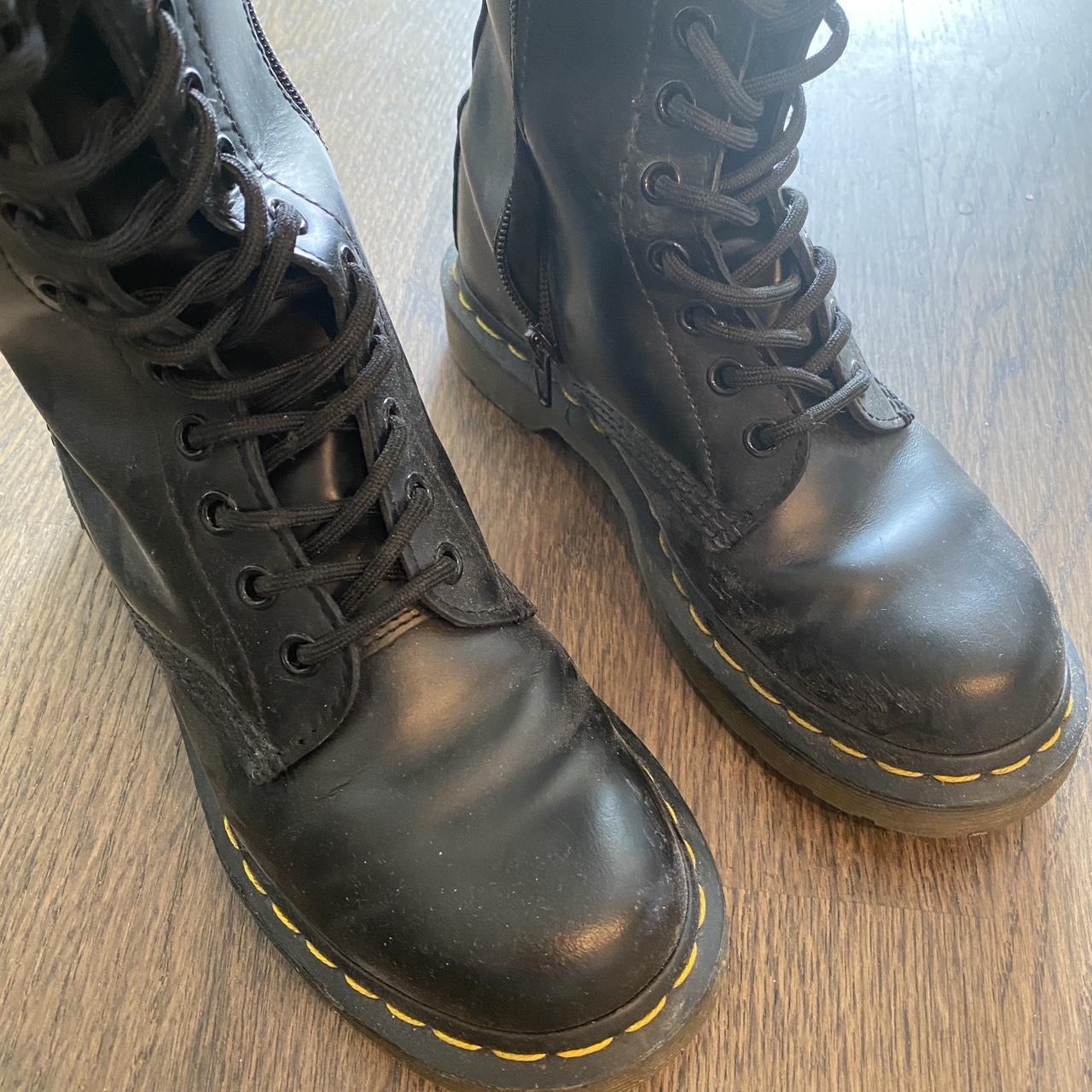 Dr Martens 20 hole Doc 1B60 black patent leather... - Depop