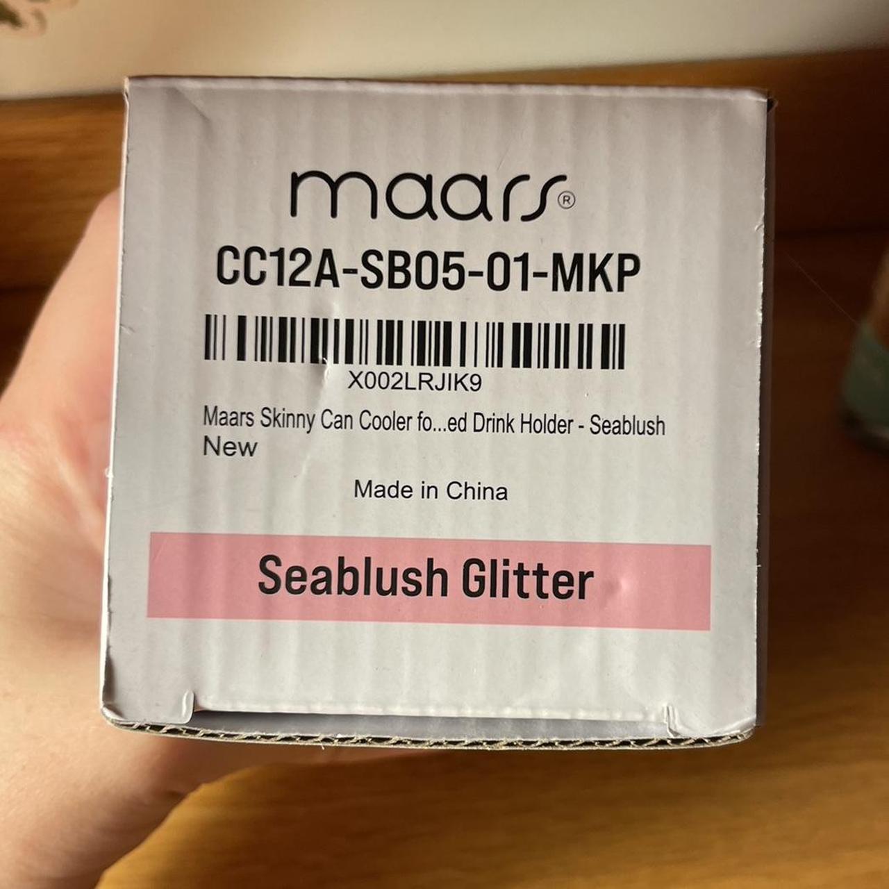 MAARS SKINNY CAN COOLER IN SEABLUSH GLITTER NOT - Depop