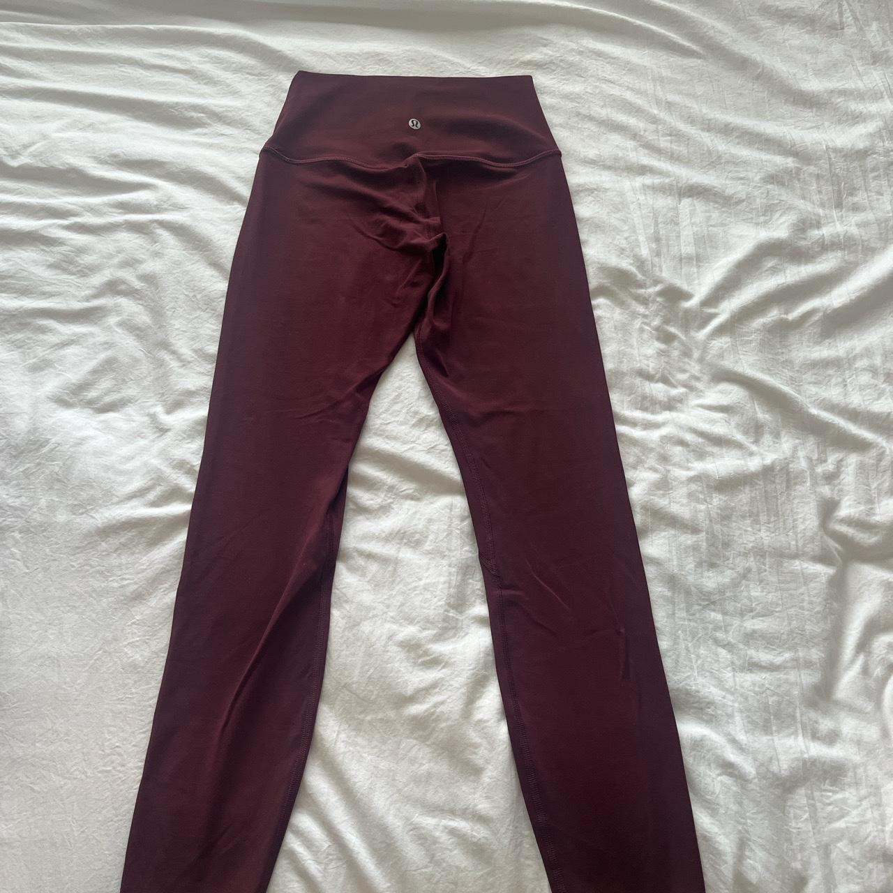 Maroon Lululemon align leggings with pockets! Size - Depop