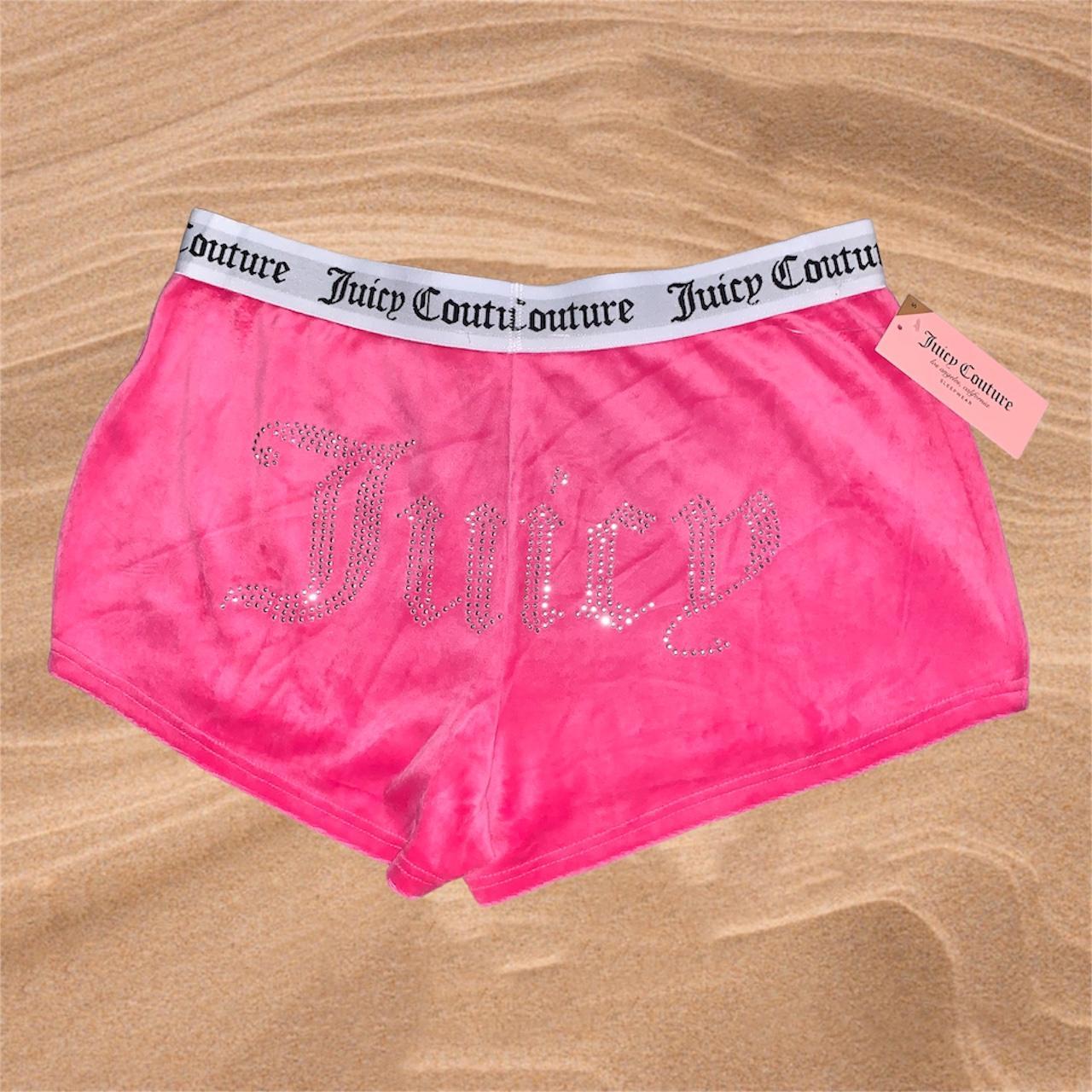 Juicy Couture Women's Pink and Silver Shorts | Depop