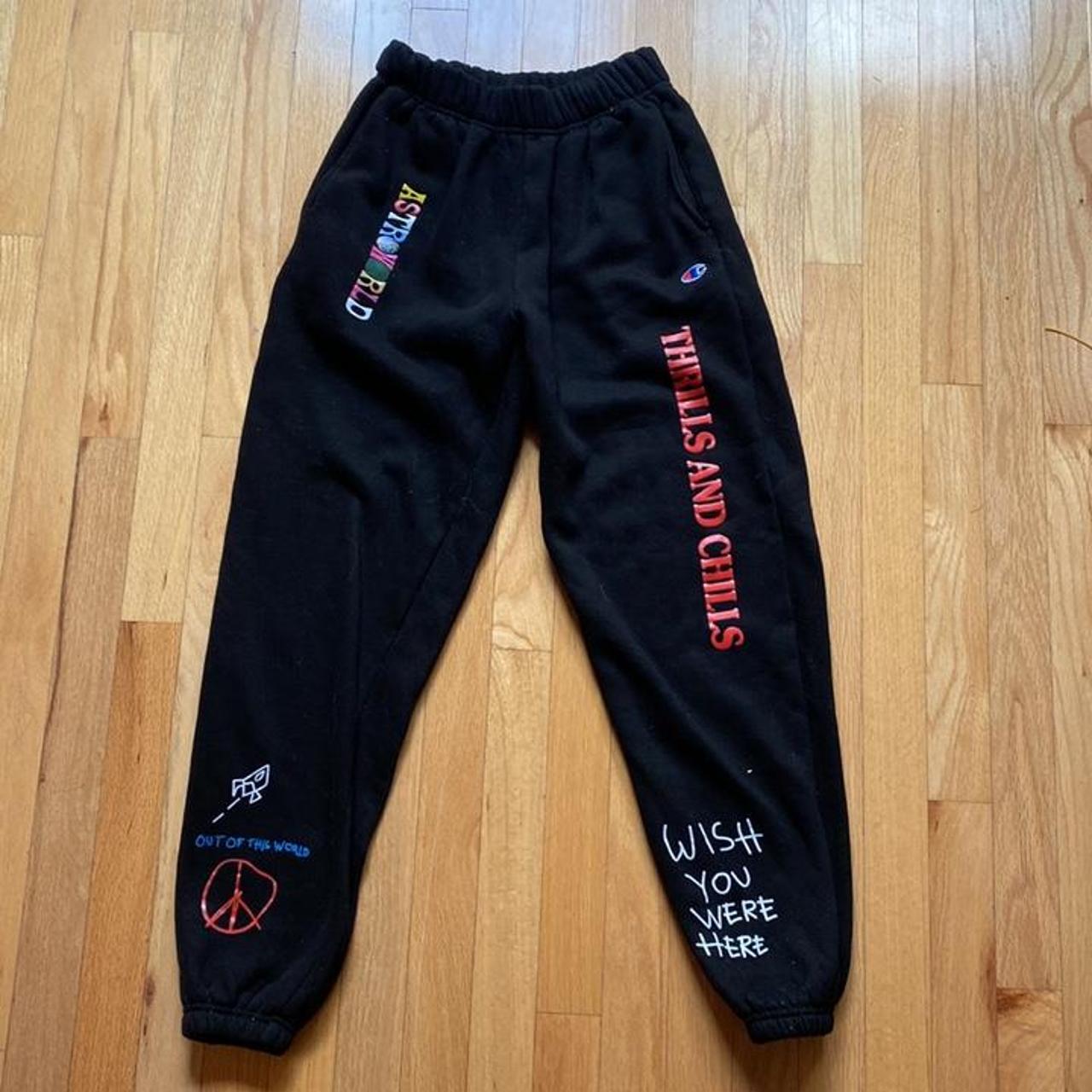 Travis Scott #astroworld merch champion sweatpants - Depop