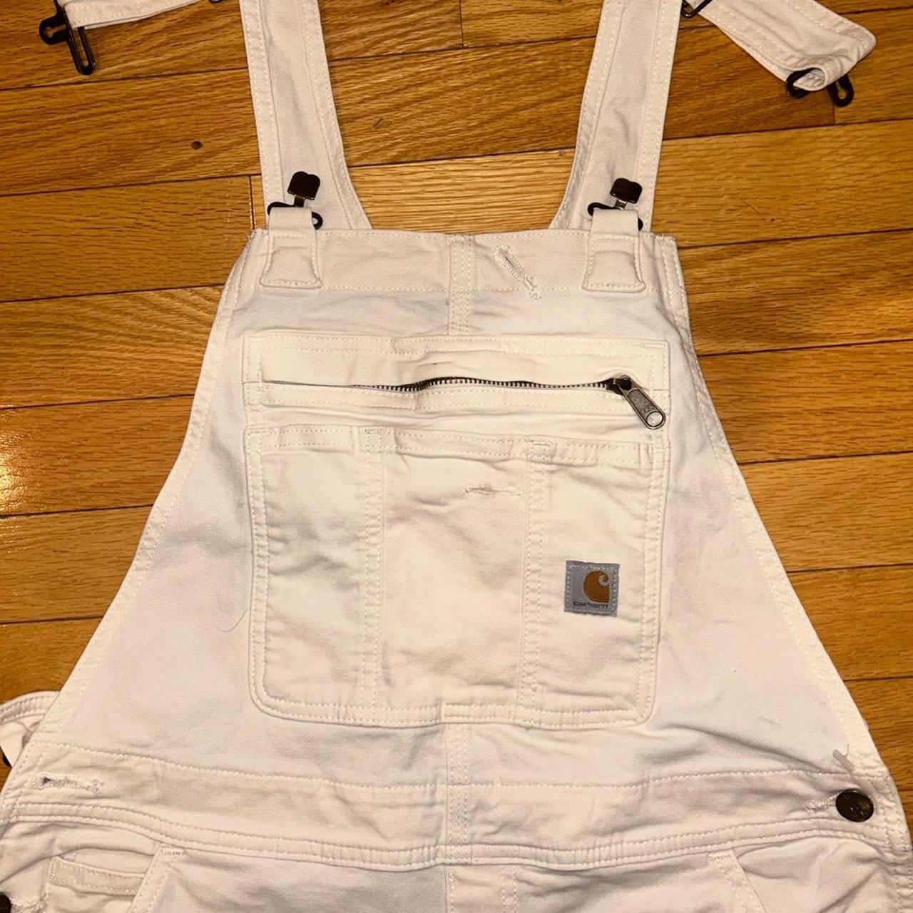 Carhartt Women's White Overalls Small Brand new NO... - Depop