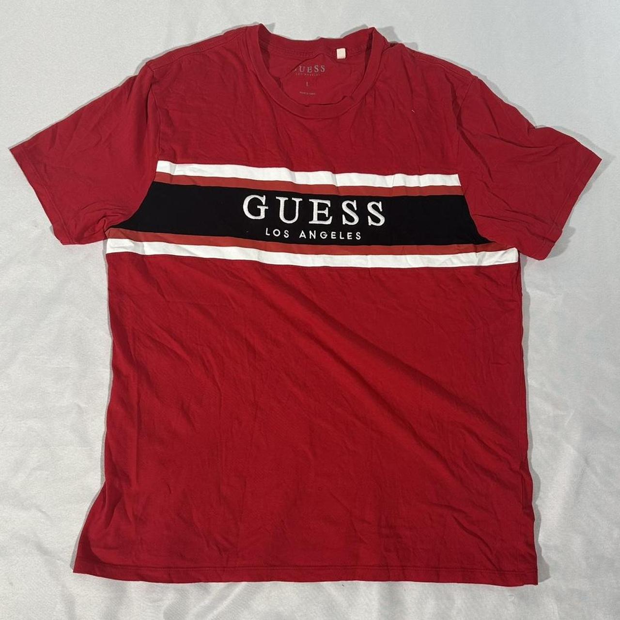 Guess red and black shirt best sale