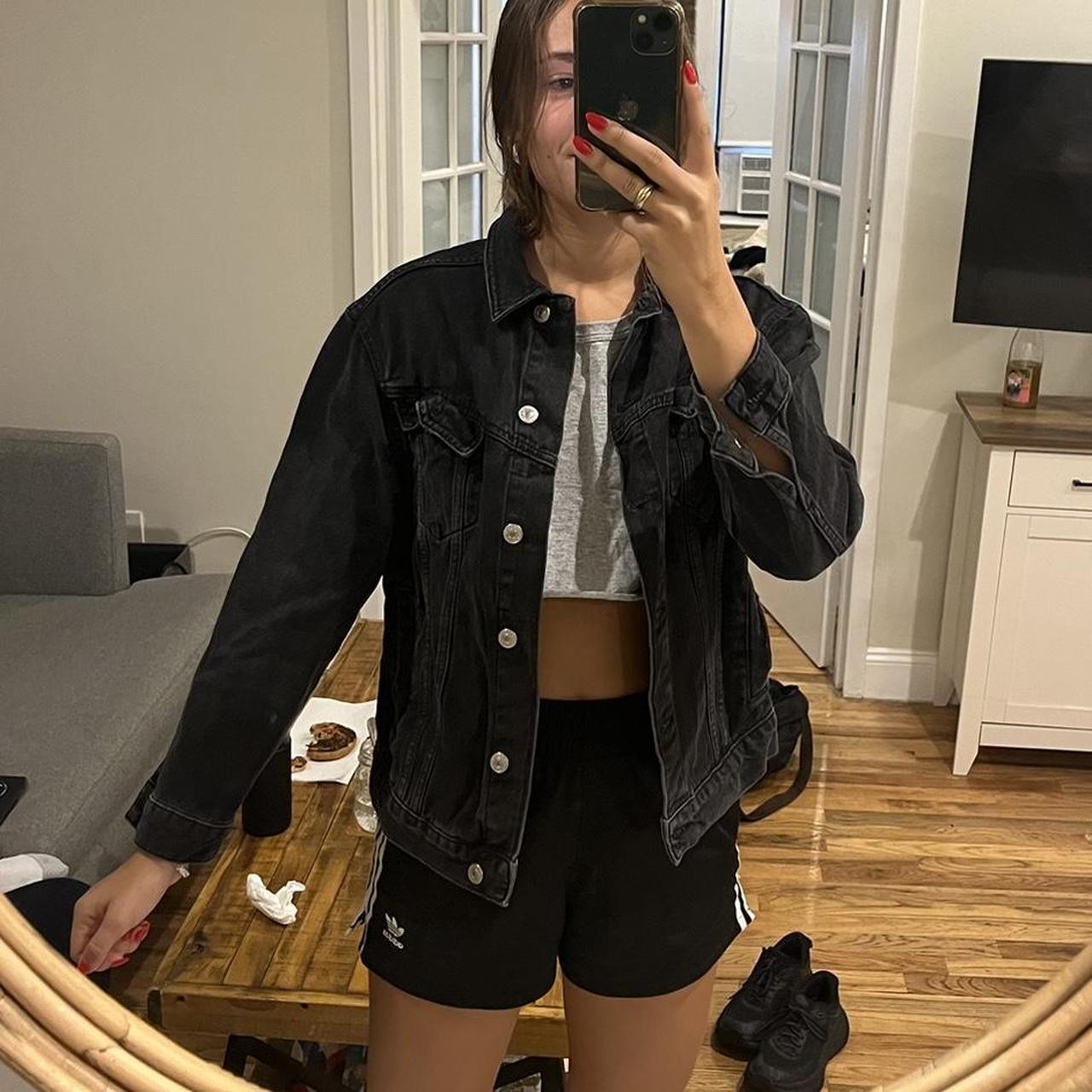 Painted black hot sale denim jacket