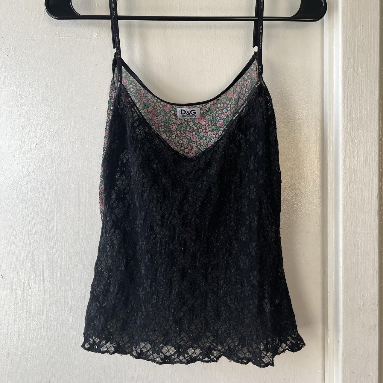 Dolce And Gabbana Sheer Lingerie Top Black Floral Depop