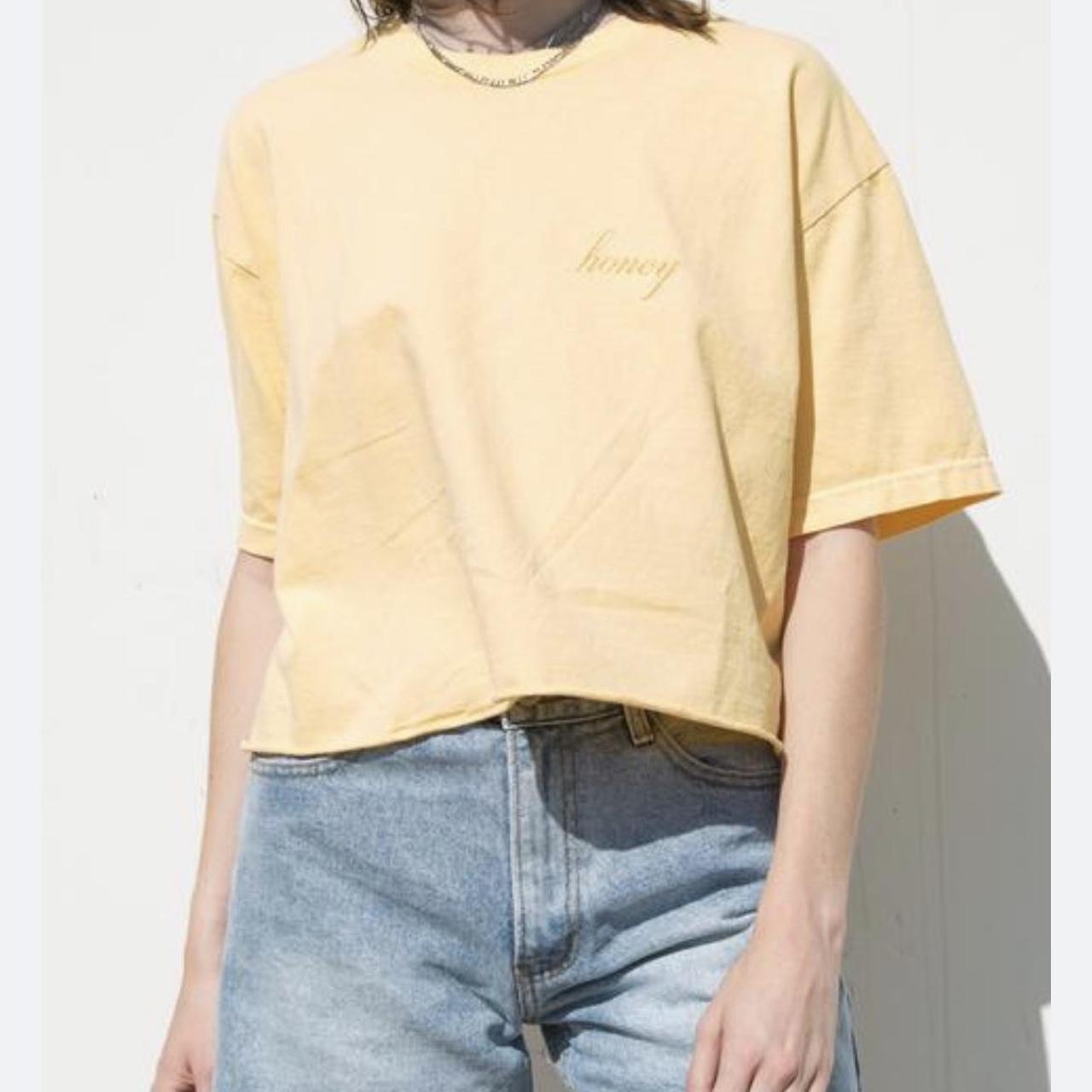 Brandy Melville Women's Yellow Croptop Depop