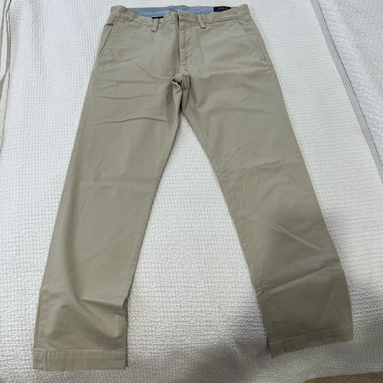 Polo Ralph Lauren Men's Tan and Cream Trousers | Depop