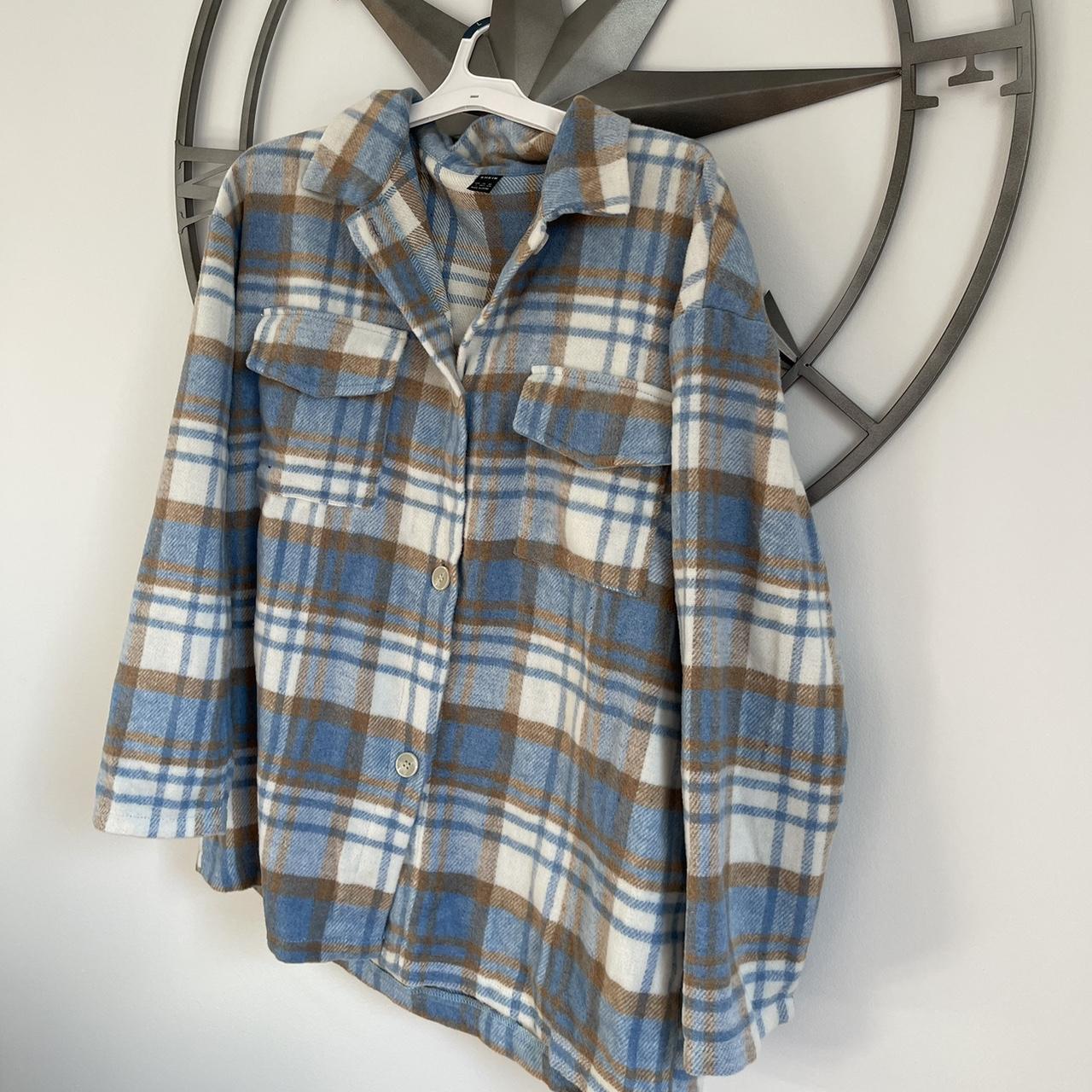 SHEIN Women's Blue and Brown Shirt | Depop