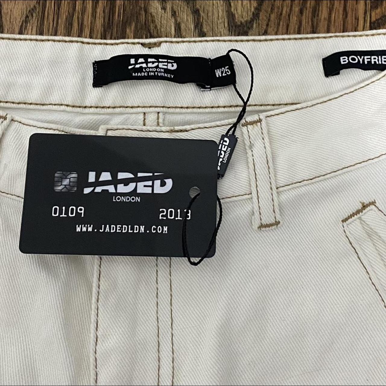 swag y2k distressed cross pattern jeans by JADED - Depop