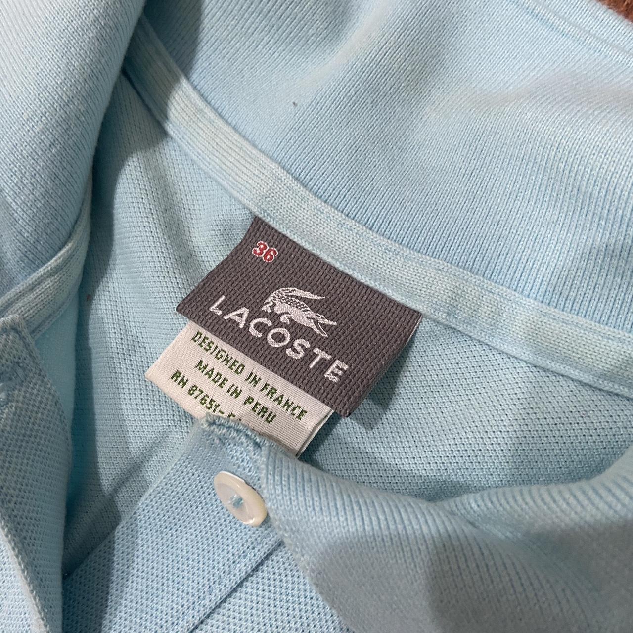 Lacoste baby blue polo - free shipping - barely... - Depop