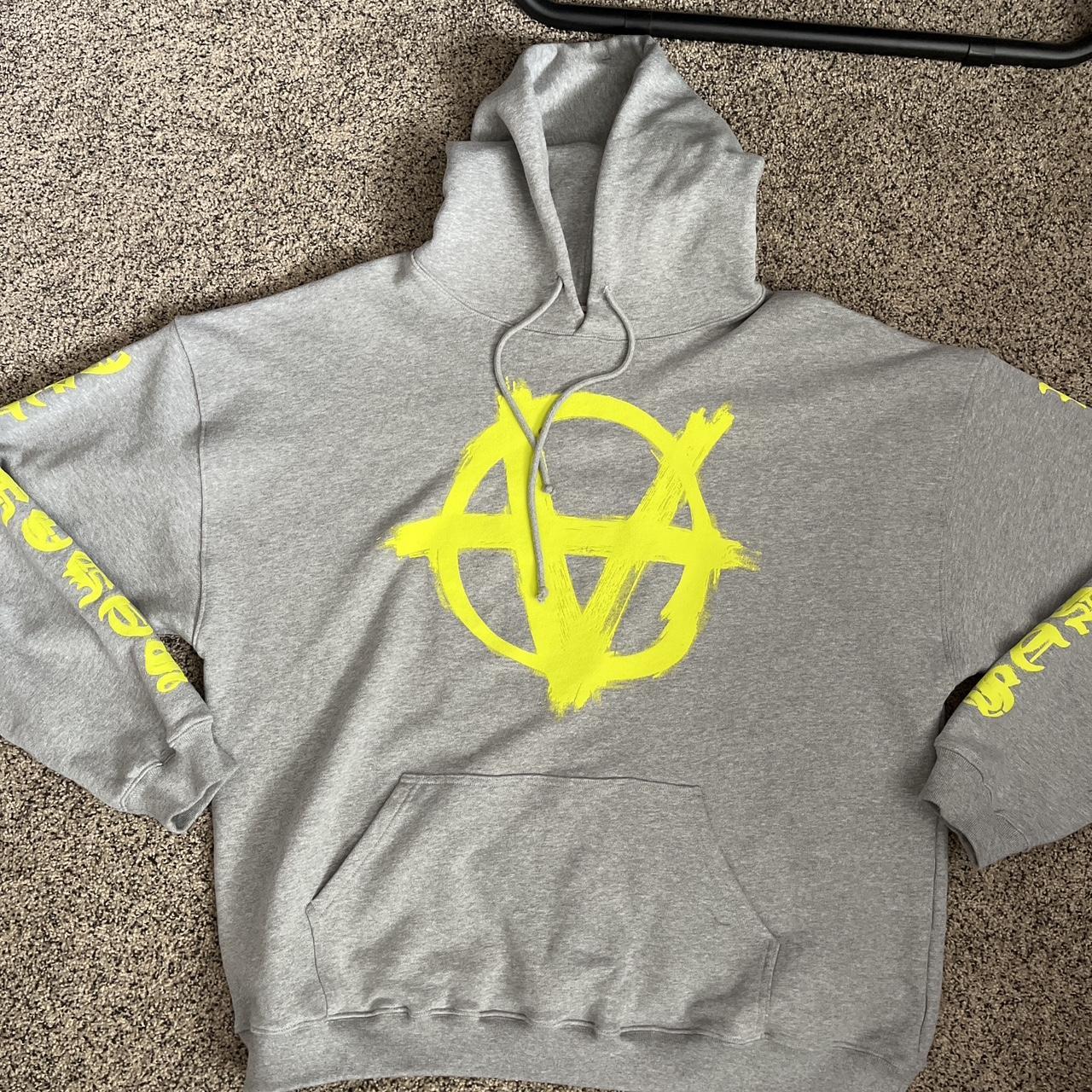 Vetements double anarchy logo hoodie. Very nice... - Depop