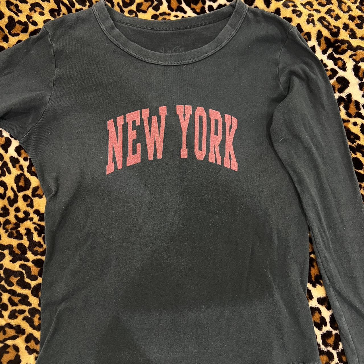 Brandy Melville NEW YORK long sleeve Black and red | Depop