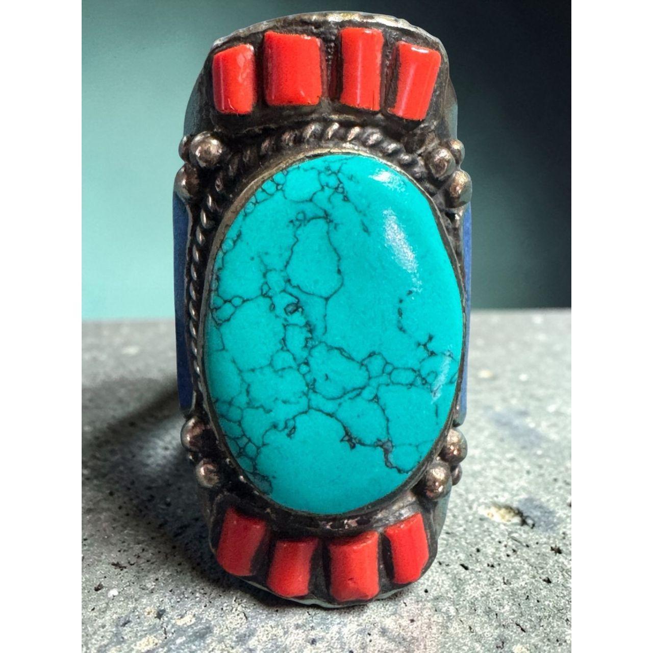 Source Unknown Women's Ring - Red – Turquoise & C… - image 1