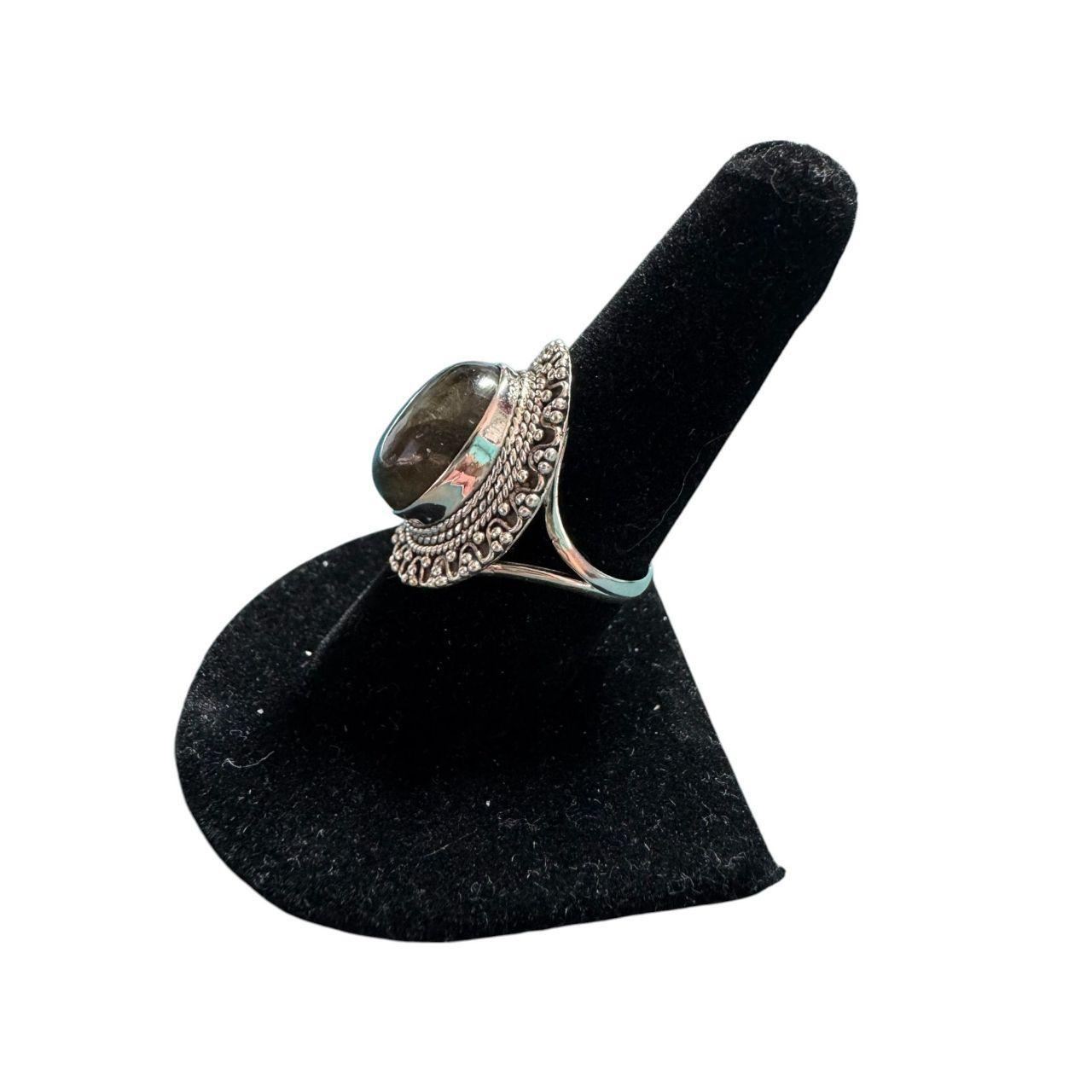 Source Unknown Women's Ring - Silver/Green – Vint… - image 5