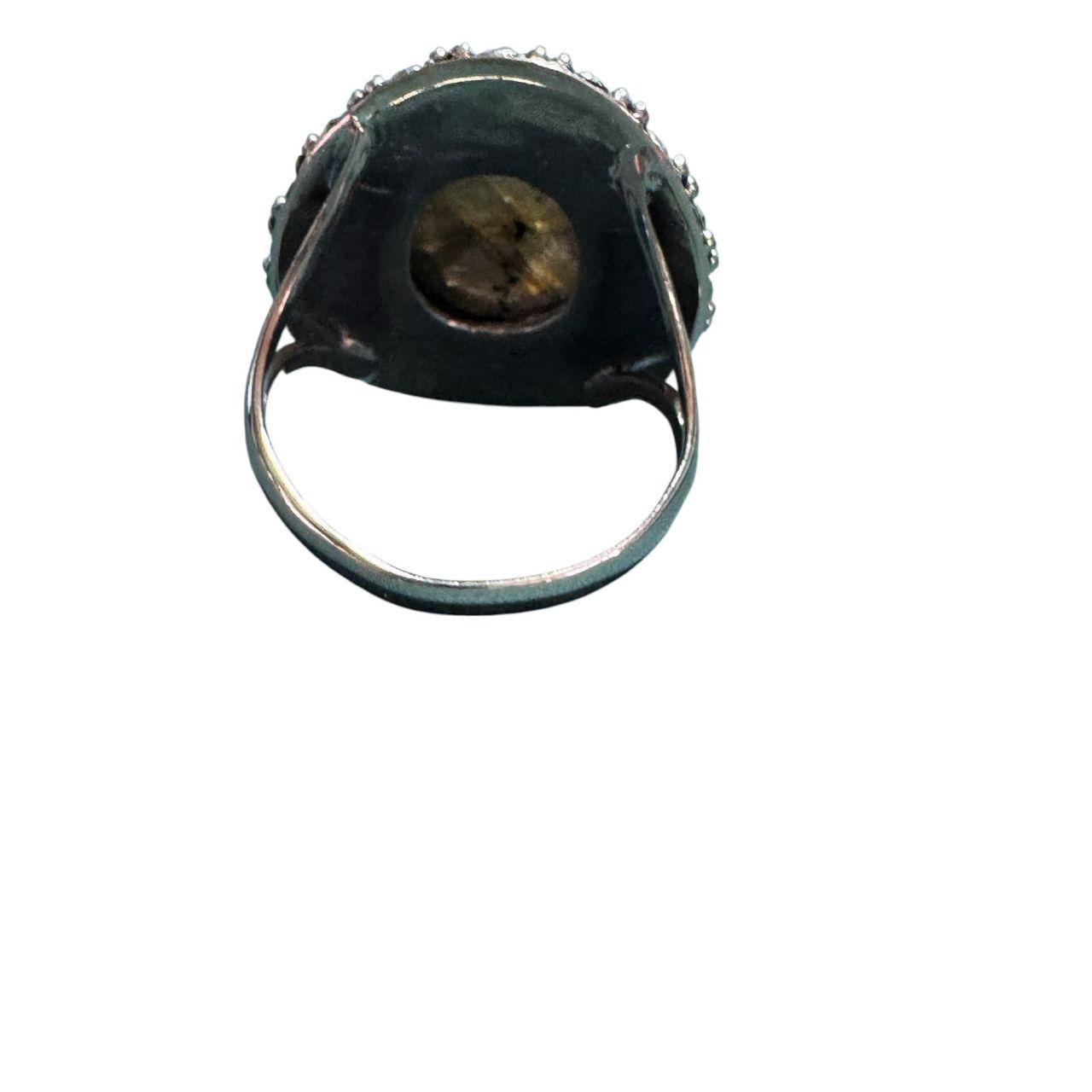 Source Unknown Women's Ring - Silver/Green – Vint… - image 6