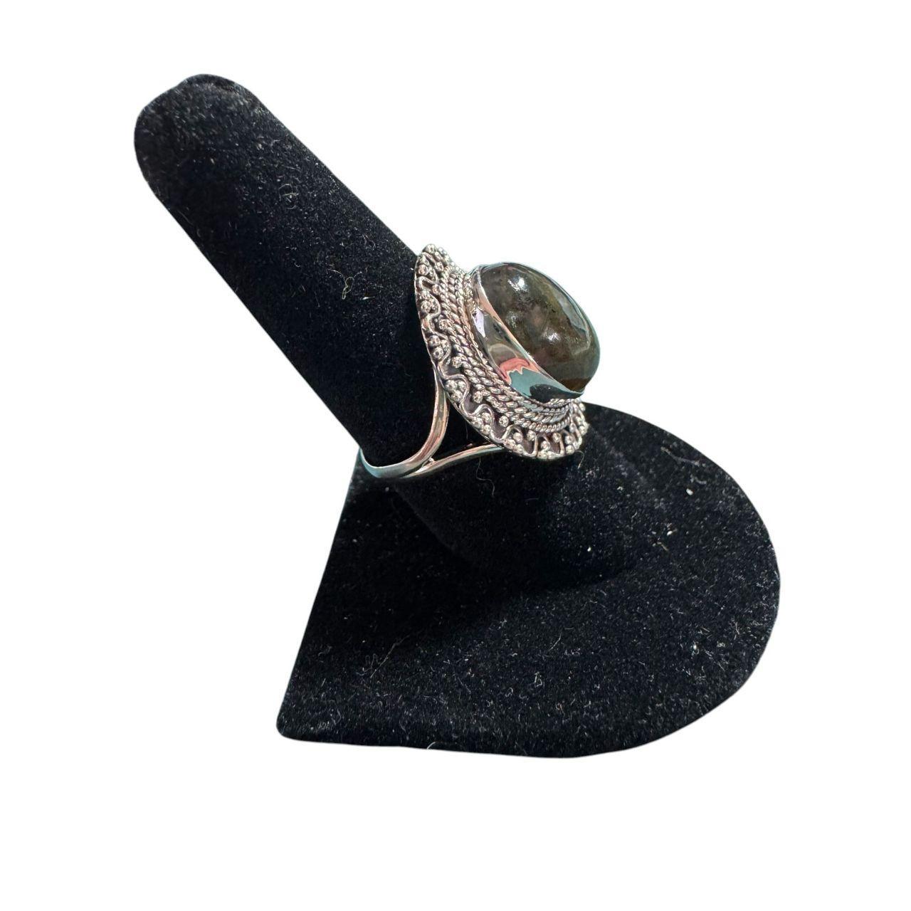 Source Unknown Women's Ring - Silver/Green – Vint… - image 4