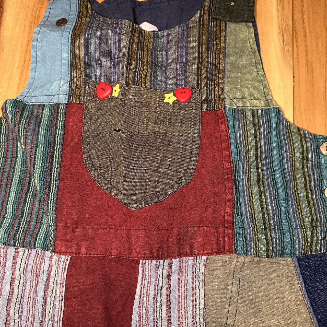 Women's Overalls - Multi - M – Boho Patchwork Cot… - image 2