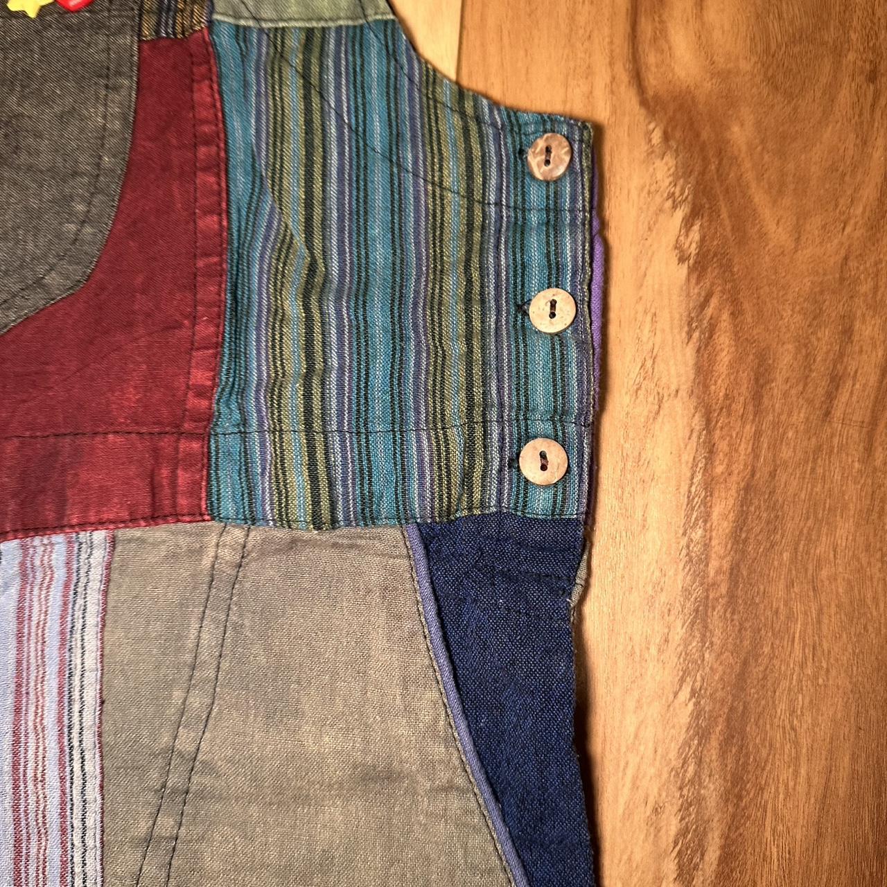Women's Overalls - Multi - M – Boho Patchwork Cot… - image 3