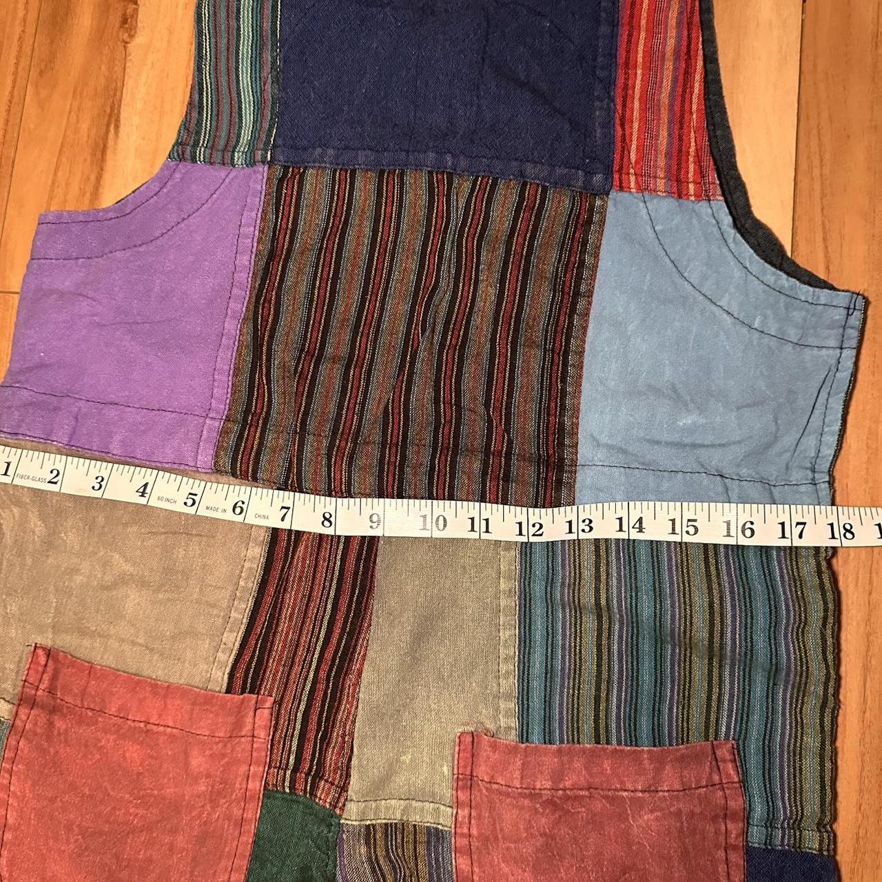 Women's Overalls - Multi - M – Boho Patchwork Cot… - image 8