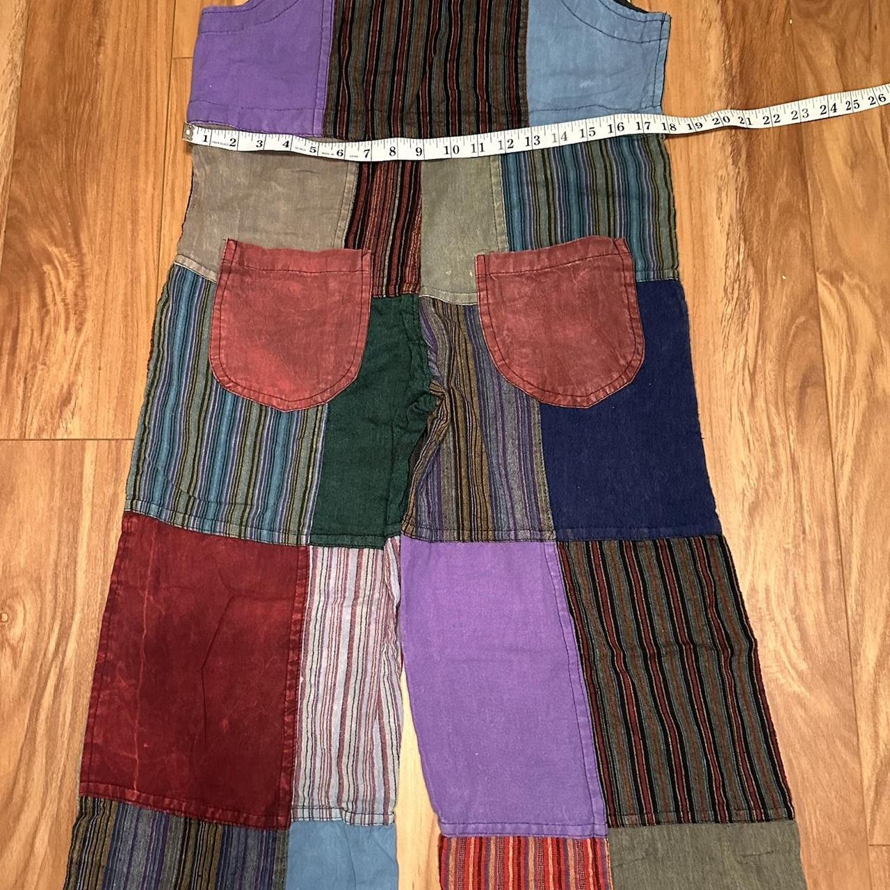 Women's Overalls - Multi - M – Boho Patchwork Cot… - image 5