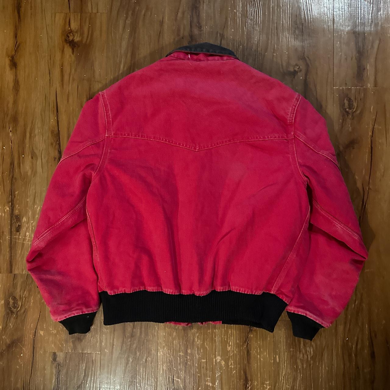 Carhartt Men's Red and Black Jacket | Depop