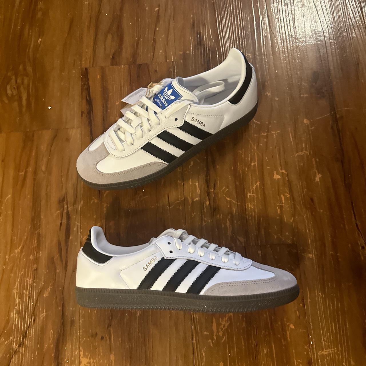 adidas samba white/black colorway these are brand... - Depop