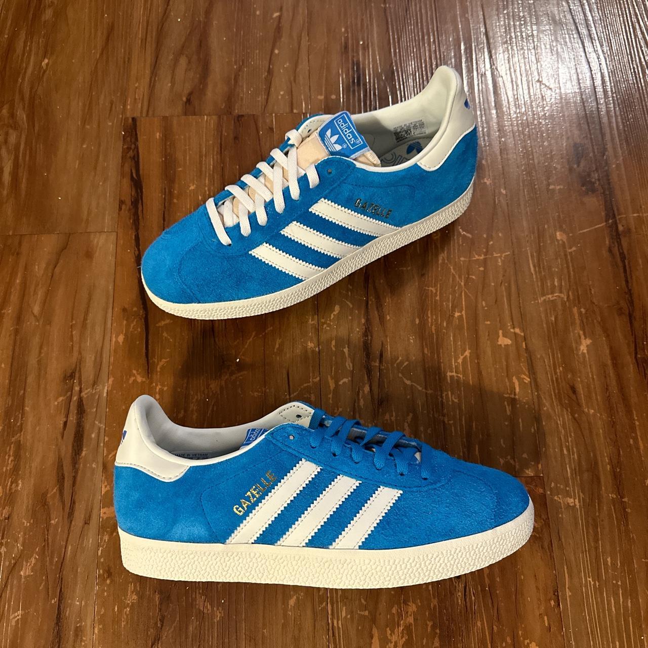 adidas gazelle sky blue/cream colorway similar to... - Depop