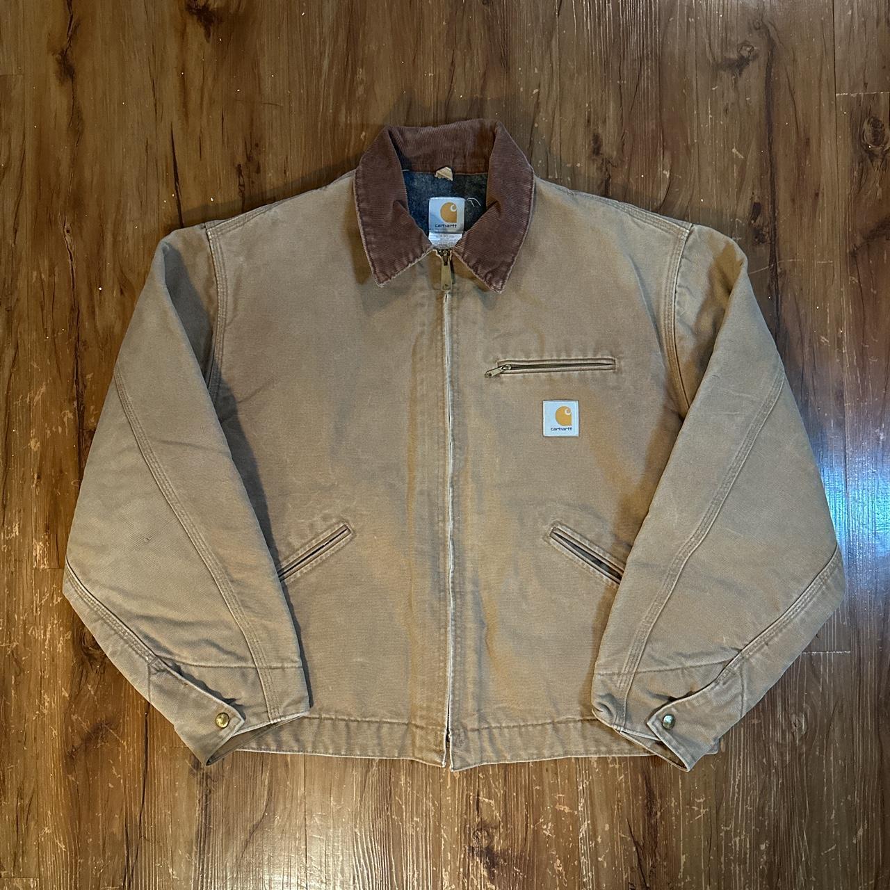 vintage carhartt jacket 🍂🍂 faded light brown / tan... - Depop