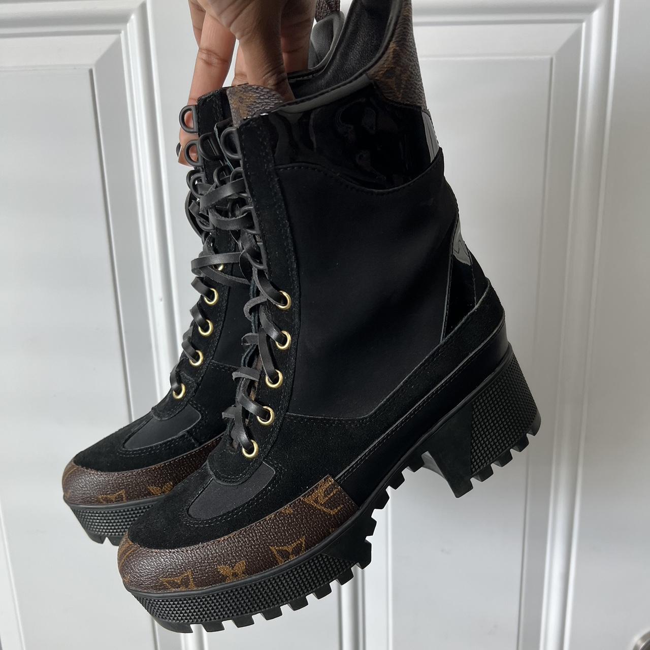 Hard Leather Louis Vuitton Combat Boots Boots are - Depop