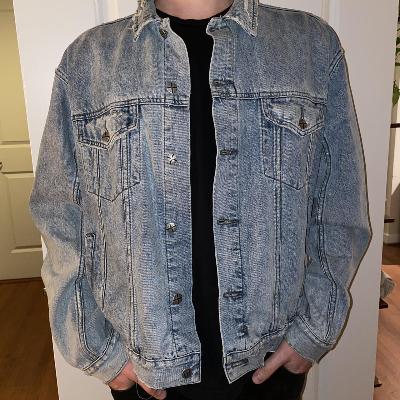 Ksubi Men's Blue and Navy Jacket Depop