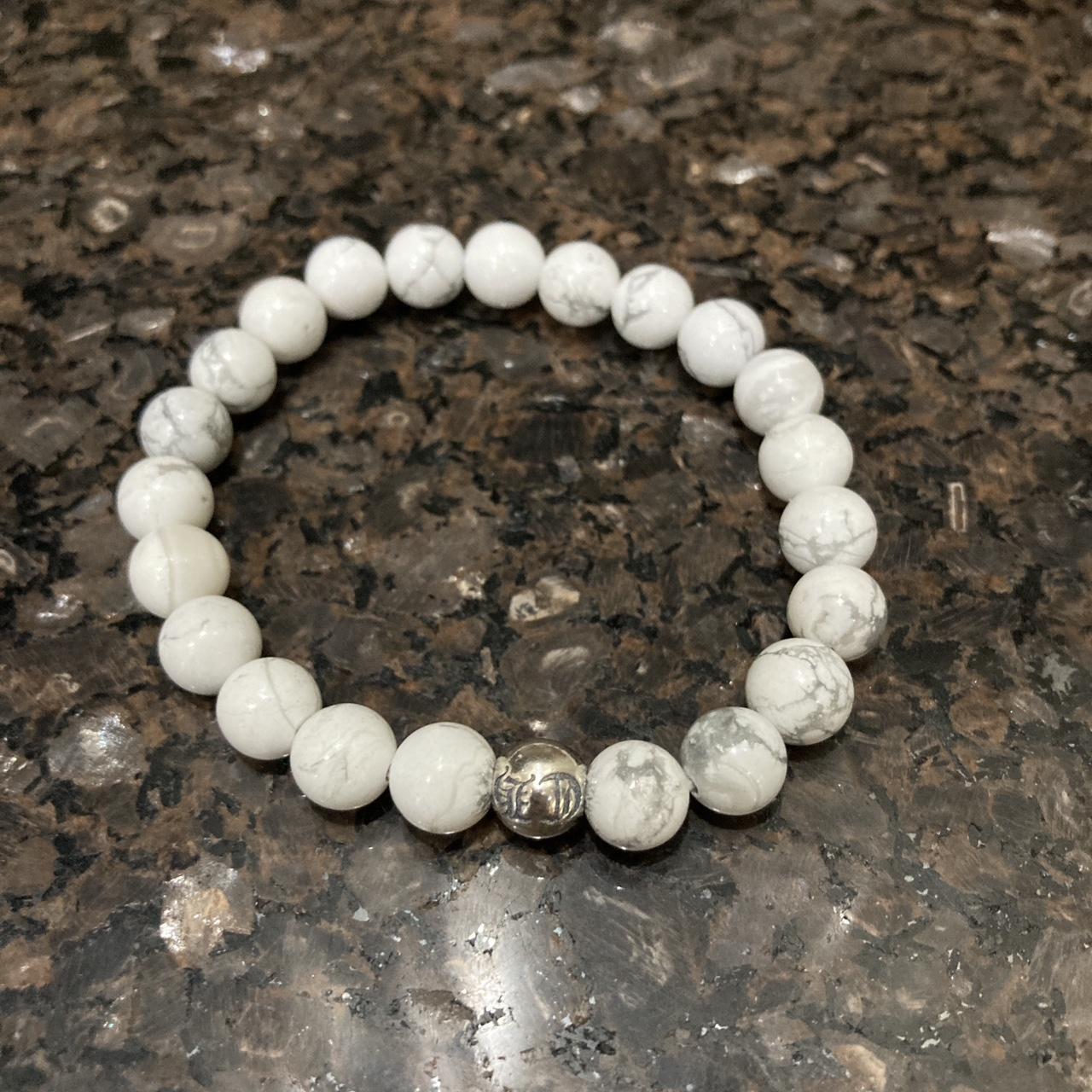 Chrome Hearts White , Agate Bead Bracelet, Size - 8MM...