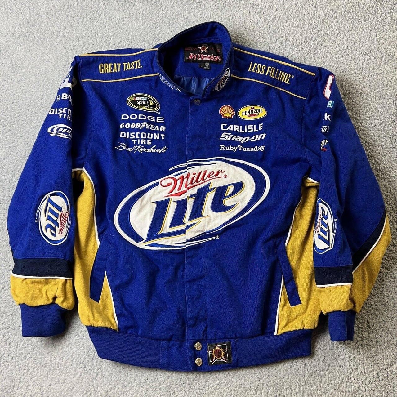 Miller Lite Brad Keselowski Blue Nascar Men's... - Depop