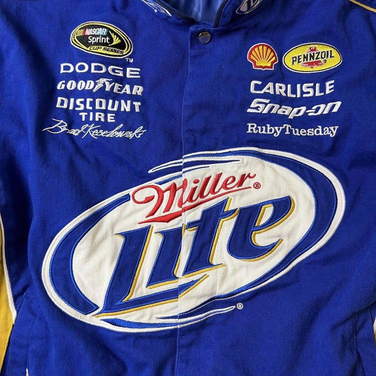 Miller Lite Brad Keselowski Blue Nascar Men's... - Depop