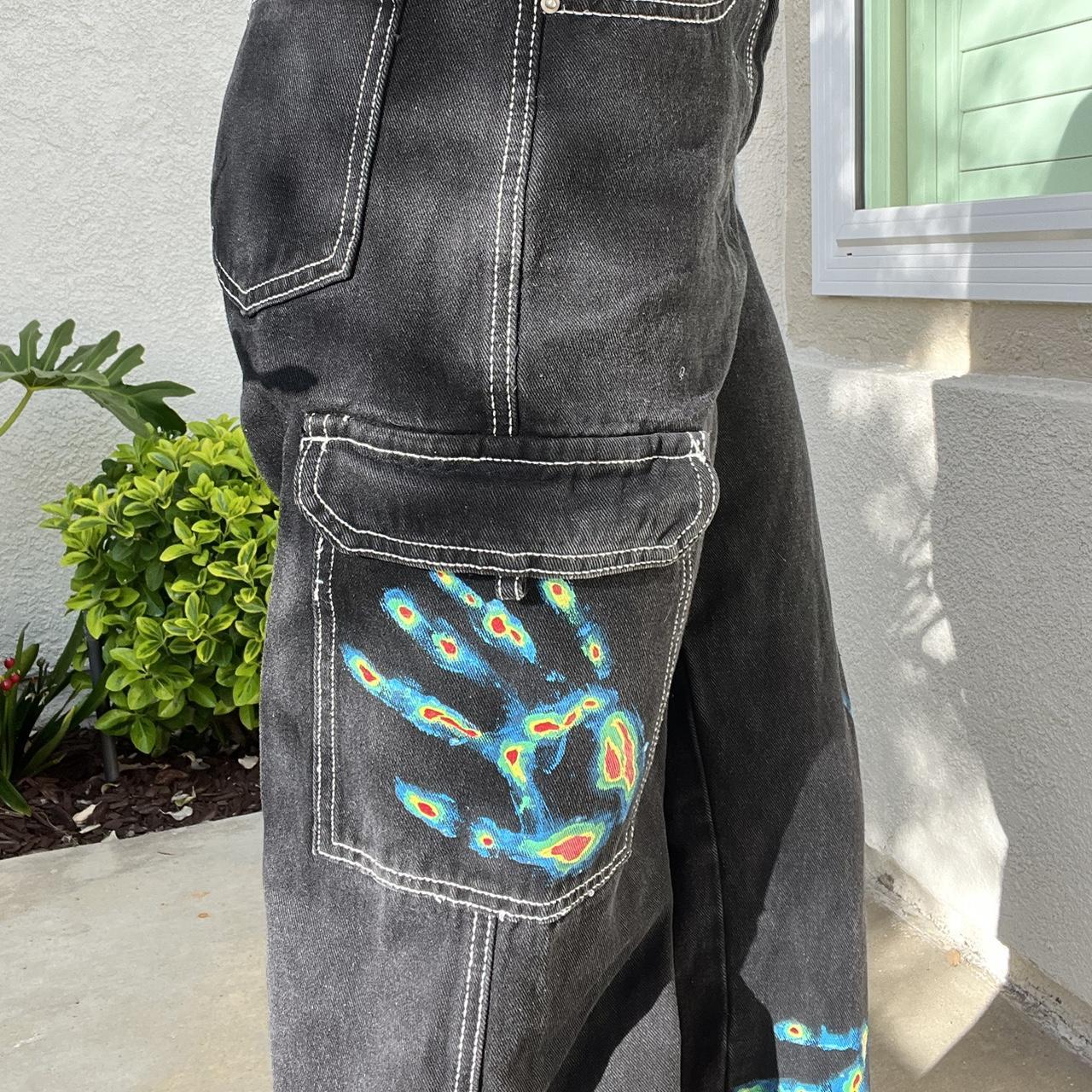 thermal handprint custom painted pants 🔥 Depop