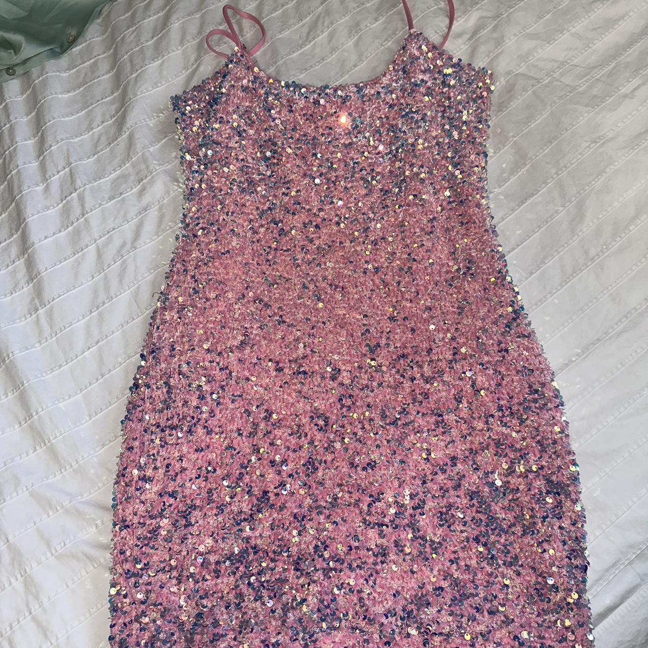 Lucy In The Sky Iridescent Sequin Bodycon Dress in... - Depop