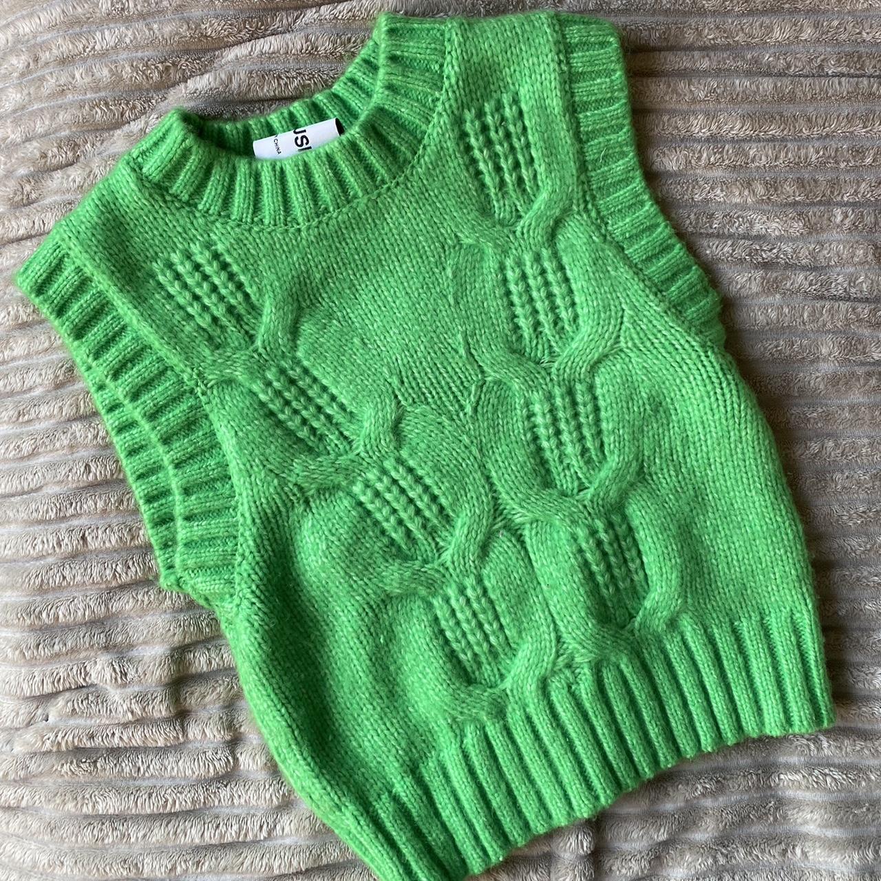 Collusion green knitted vest #knittedvest #knit #vest Depop