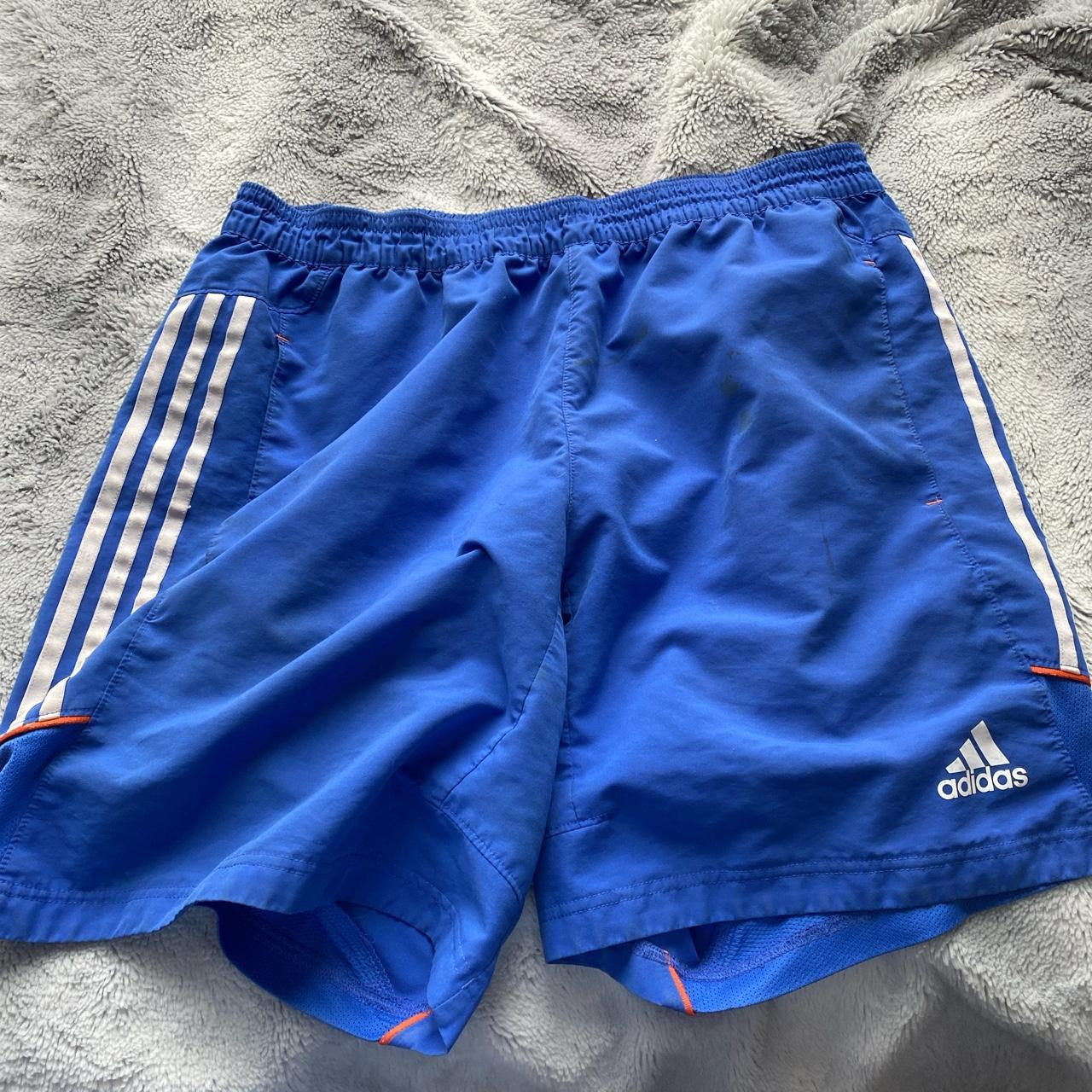 Adidas Women's Blue and White Shorts | Depop