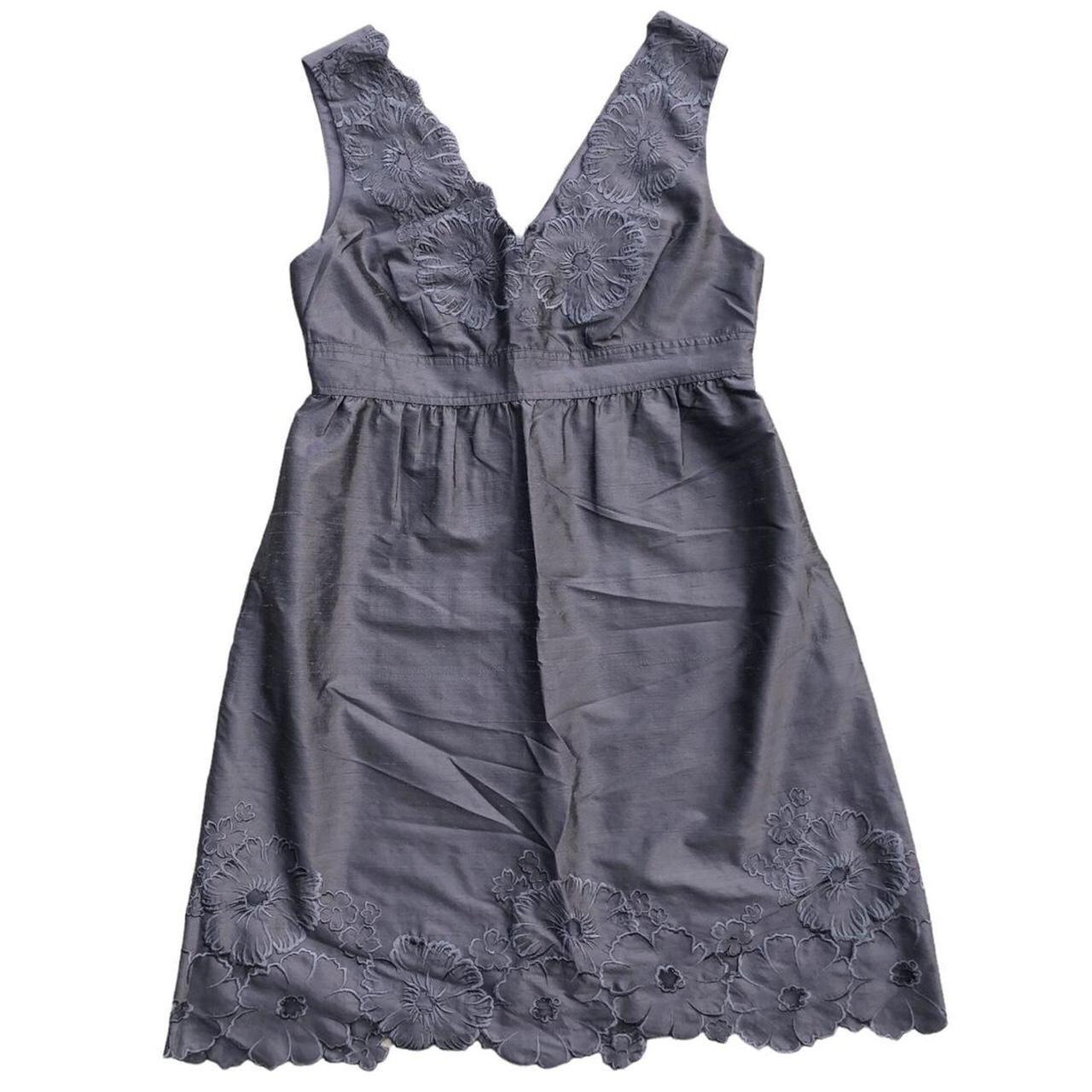 Short V Neck Silk Cocktail Dress Beautiful gray Depop