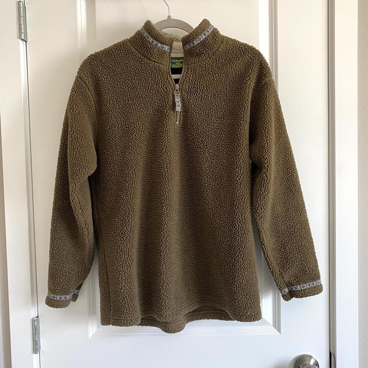 Cabela’s pile fleece brown quarter zip pullover... - Depop