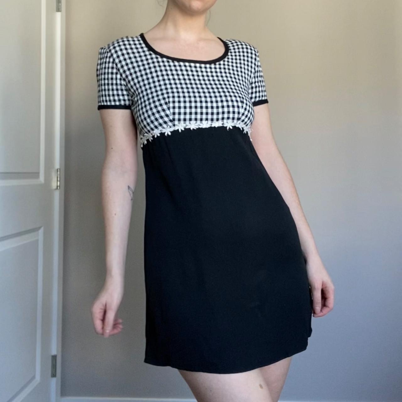 All That Jazz gingham babydoll mini dress with... Depop