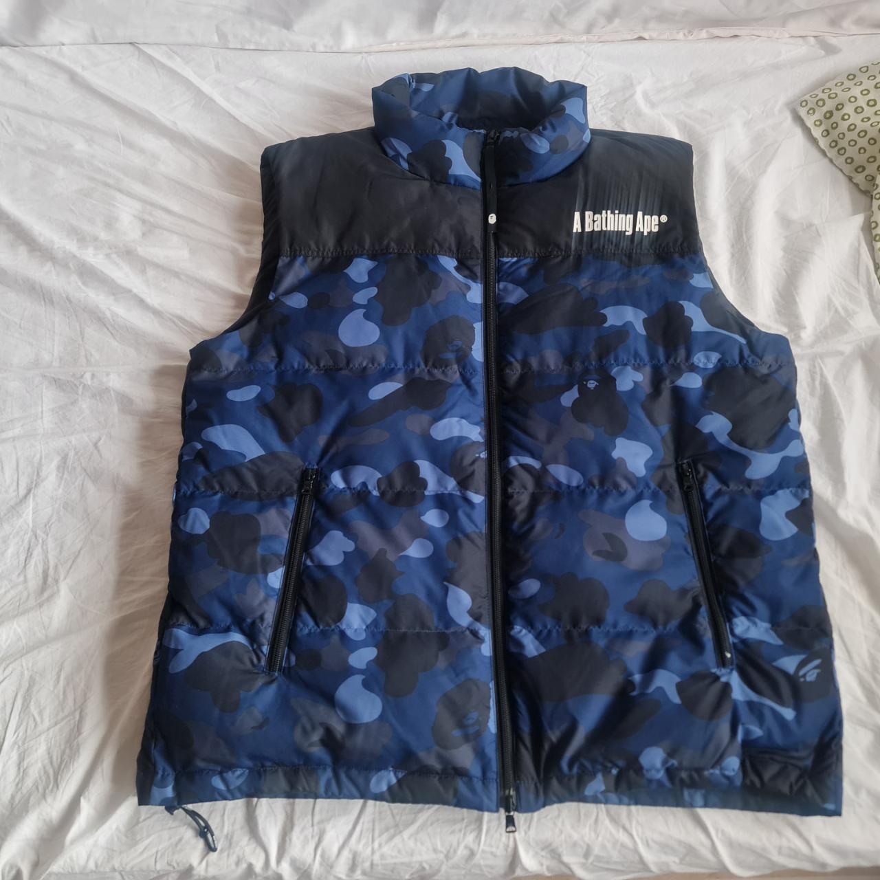 A・BATHING APE】BLUE CAMO DOWN VEST 00s