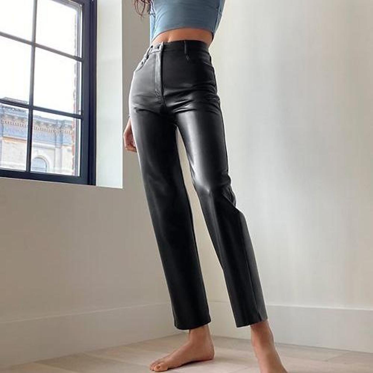 Limited Aritzia Wilfred Melina Leather Pants in Size... - Depop