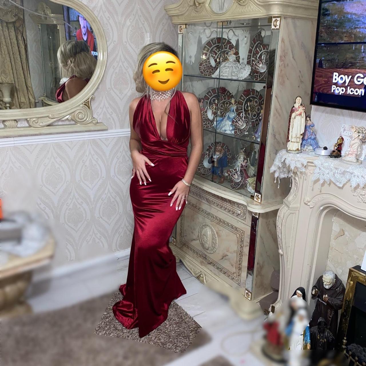 Women S Red And Burgundy Dress Depop