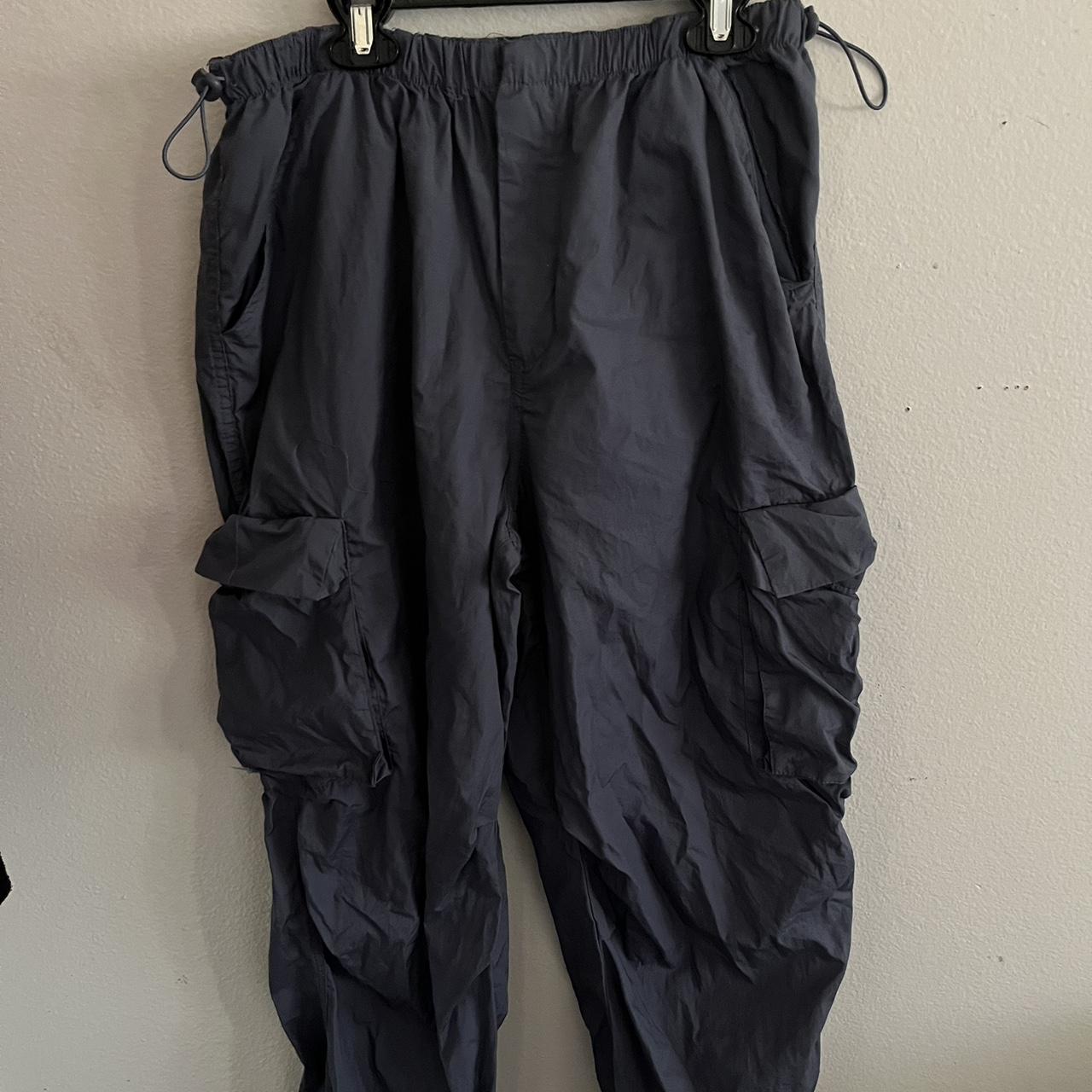 dark grey parachute pants #gorpecore #y2k... - Depop