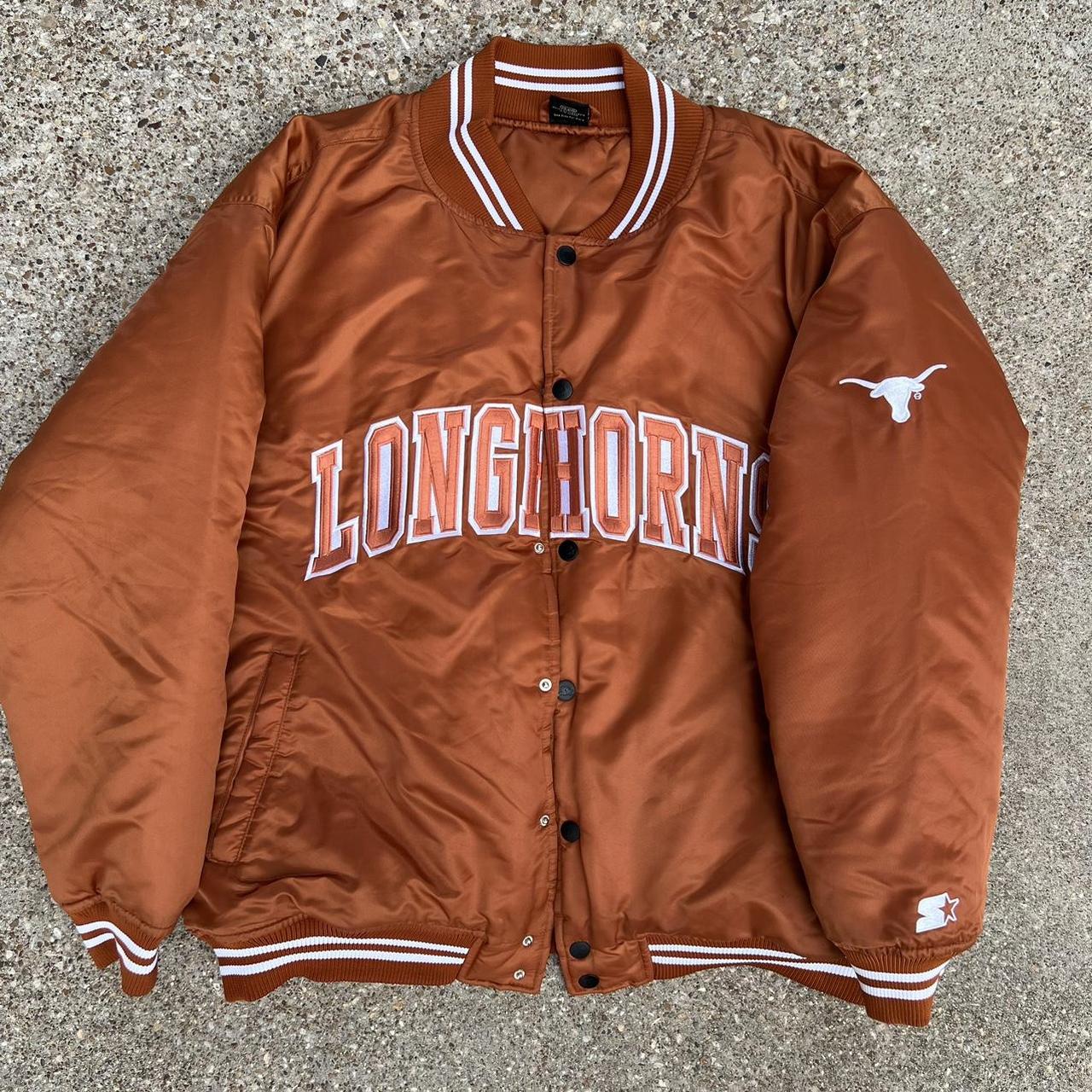 Vintage Starter Texas Longhorns Football Bomber... - Depop