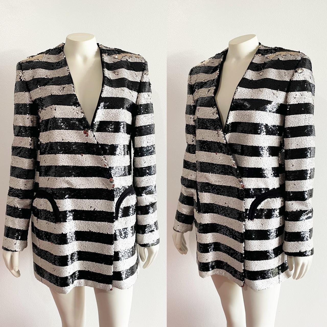 Striped hot sale sequin blazer