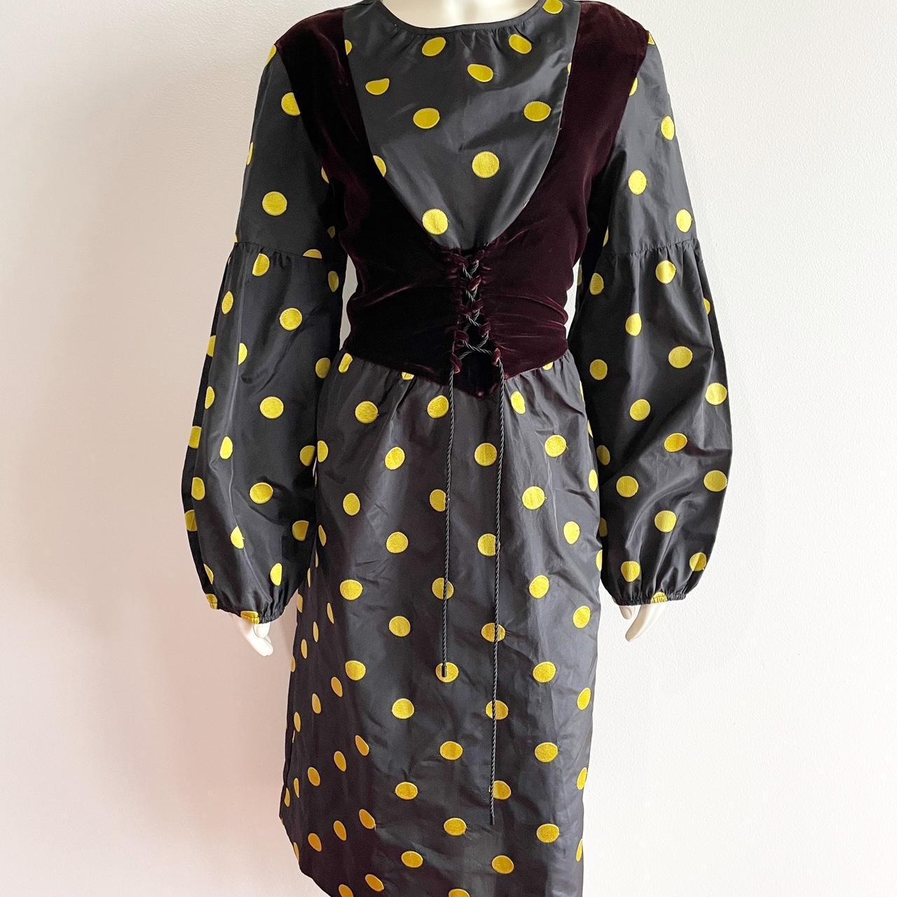 Batsheva Shay Polka Dot Long Sleeve Silk Dress in... Depop