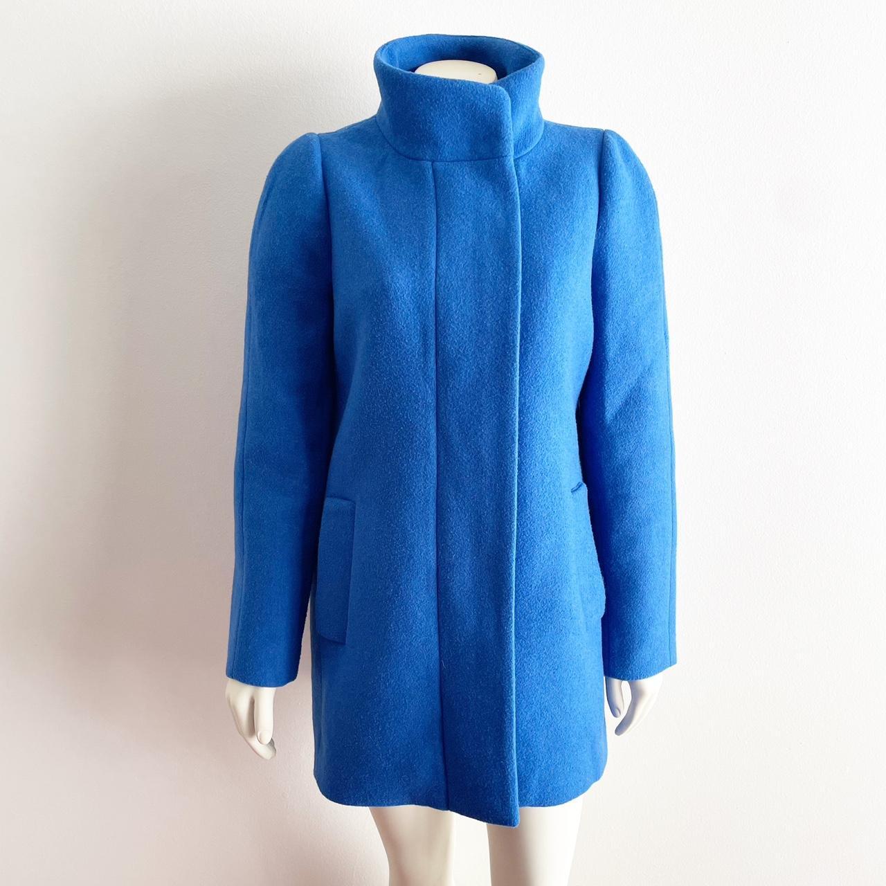 Jcrew blue 2024 wool coat 4