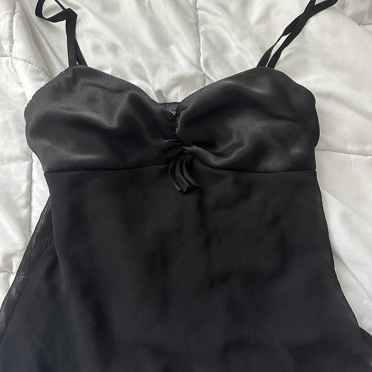 black sheer babydoll cami top perfect for casual or... - Depop